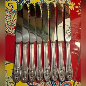 Hollywood 1 Art Deco Silverplate Dinner Knives Set Of 8 Excellent 1937